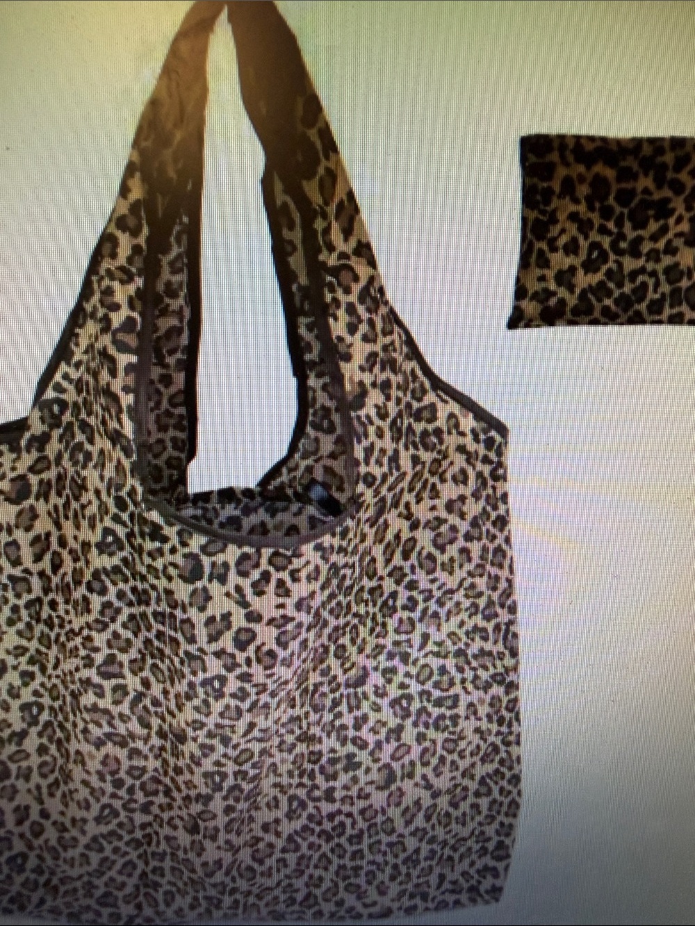 Leopard Print Reusable Tote Bag - Brown